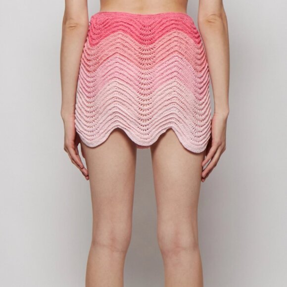 CASABLANCA PINK GRADIENT CROCHET MINI SKIRT SIZE MEDIUM NWT - Picture 4 of 6